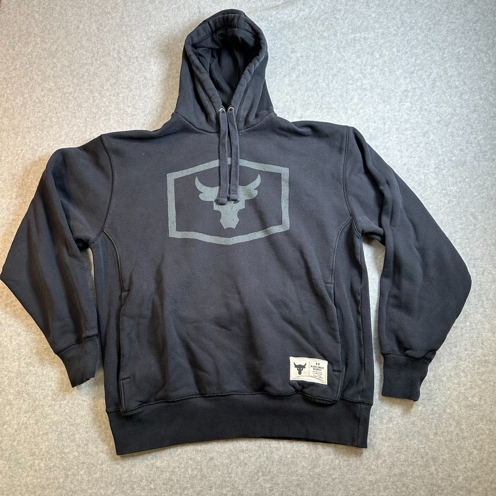 Under Armour Mens Project Rock Brahma Bull Hoodie Black 1346067 Medium